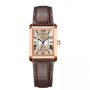 Alexandre Christie AC 8714 Rosegold Brown Leather Lady LDLRGLN